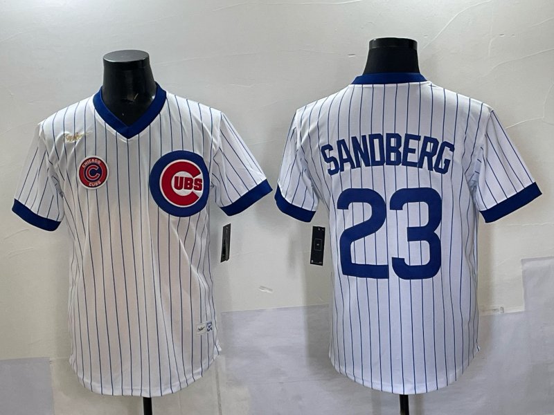 Men Chicago Cubs 23 Sandberg white Nike MLB 2025 jersey 009